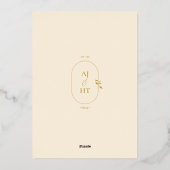 Minimalistische Boho Crème Boog Bruiloft Folie Uitnodiging (Achterkant)