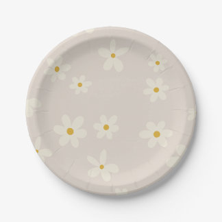 Minimalistische Boho Daisy Borden Papieren Bordje