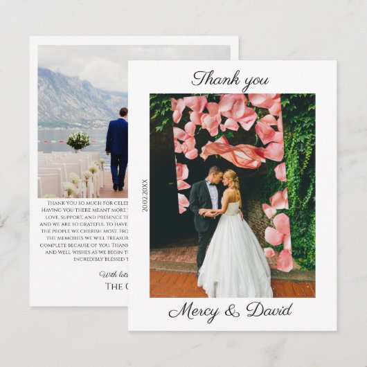 Minimalistische Boho dankkaart Bedankkaart (Voorkant / Achterkant)