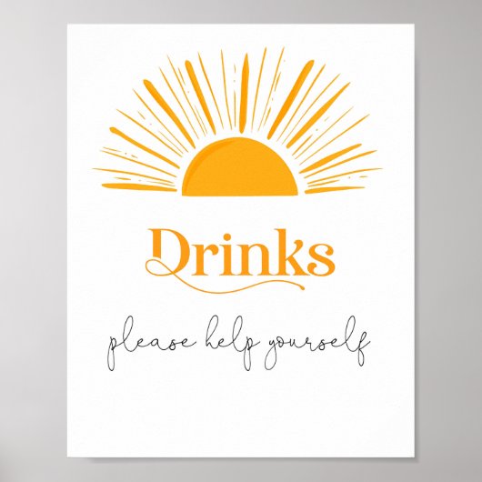 Minimalistische boho-Drinken Poster (Voorkant)