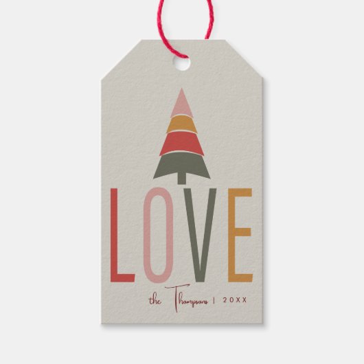 Minimalistische Boho eenvoudige warme aardse kleur Cadeaulabel (Voorkant)