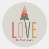 Minimalistische Boho eenvoudige warme aardse kleur Ronde Sticker (Voorkant)