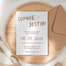 Minimalistische Boho Elegante Script Trouwdag Kaart