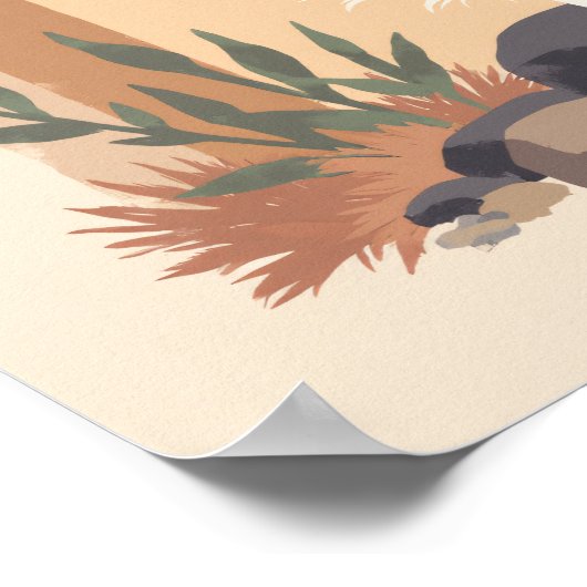 Minimalistische Boho Feather Abstracte moderne wan Poster (Hoek)