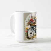 Minimalistische Boho Floral Fiets Koffiemok (Voorkant links)