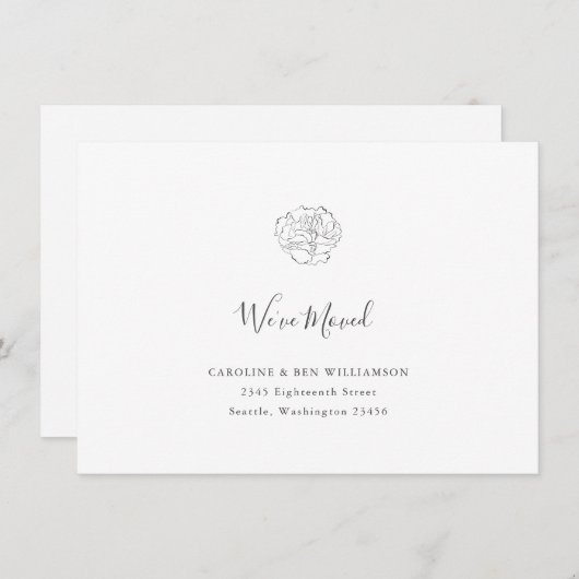 Minimalistische Boho Floral Tekening We hebben Adr Aankondiging (Voorkant / Achterkant)