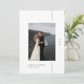 Minimalistische Boho Foto Bruiloft Kaart (Staand voorkant)
