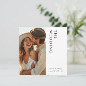 Minimalistische Boho foto bruiloft uitnodigen Kaart (Staand voorkant)