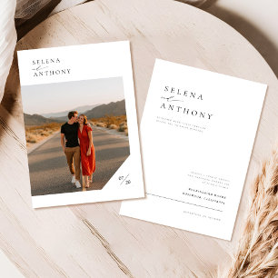 Minimalistische Boho foto bruiloft uitnodigen Kaart