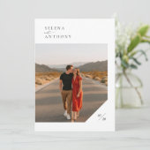 Minimalistische Boho foto bruiloft uitnodigen Kaart (Staand voorkant)