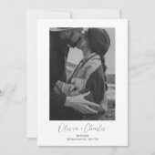 Minimalistische Boho Foto Huwelijk Opslaan Datum  Kaart (Voorkant)