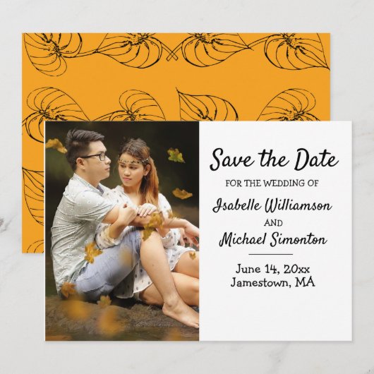 Minimalistische Boho-foto Opslaan Datum Kaart (Voorkant / Achterkant)