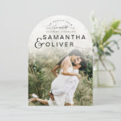 Minimalistische Boho Foto Save the Date Kaart (Staand voorkant)