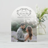 Minimalistische Boho-foto Save the Date Kaart (Staand voorkant)