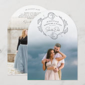 Minimalistische Boho Foto Save the Date Kaart (Voorkant / Achterkant)