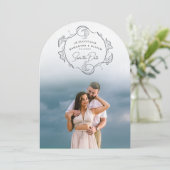 Minimalistische Boho Foto Save the Date Kaart (Staand voorkant)