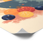 Minimalistische Boho Fruitsalade Abstracte Keukenw Poster (Hoek)