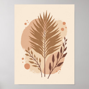 Minimalistische Boho Gedroogde Palmblad Abstracte  Poster