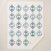 Minimalistische Boho geometrische zuidwesten blauw Sherpa Deken (Voorkant)