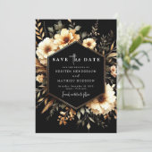 Minimalistische Boho Gold en Black Wedding Save The Date (Staand voorkant)