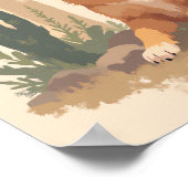 Minimalistische Boho Golden Retriever Art Poster (Hoek)