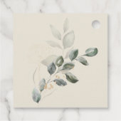 Minimalistische Boho Goud Groene Bruidsdouche Bedankjes Labels (Achterkant)