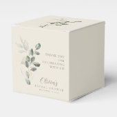 Minimalistische Boho Gouden Groene Bruidsdouche Bedankdoosjes (Voorkant Zijde)