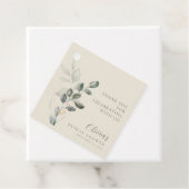 Minimalistische Boho Gouden Groene Bruidsdouche Bedankjes Labels (In situ)