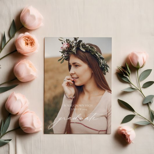 Minimalistische Boho Graduation Party uitnodiging