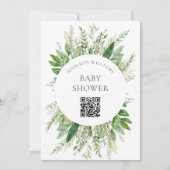 Minimalistische Boho Greenery Baby shower Kaart (Achterkant)