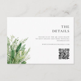 Minimalistische Boho Greenery bruiloft Informatiekaartje