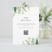 Minimalistische Boho Greenery bruiloft Informatiekaartje (Staand voorkant)