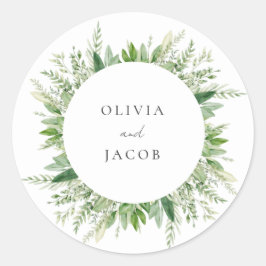 Minimalistische Boho Greenery bruiloft Ronde Sticker