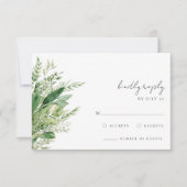 Minimalistische Boho Greenery bruiloft RSVP Kaartje (Voorkant)