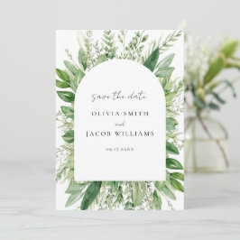 Minimalistische Boho Greenery bruiloft Save The Date