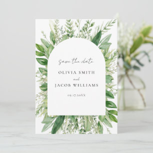 Minimalistische Boho Greenery bruiloft Save The Date