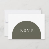 Minimalistische Boho Groene Boog Menu Keuze RSVP K (Voorkant)