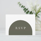 Minimalistische Boho Groene Boog Menu Keuze RSVP K (Staand voorkant)