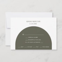 Minimalistische Boho Groene Boog Menu Keuze RSVP K