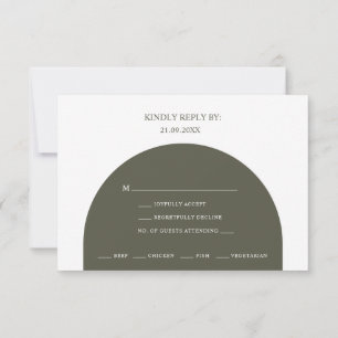 Minimalistische Boho Groene Boog Menu Keuze RSVP K