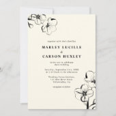 Minimalistische Boho Hand getrokken Bloemen Ivoor  Kaart (Voorkant)