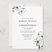 Minimalistische Boho Hand getrokken Bloemen Witte  Kaart (Voorkant)