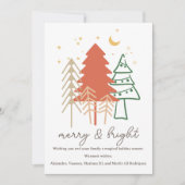 Minimalistische Boho Hand getrokken kerstbomen Fot Feestdagenkaart (Voorkant)