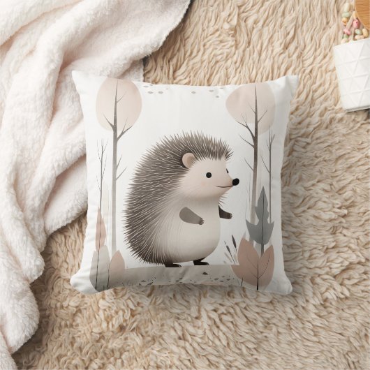 Minimalistische Boho Hedgehog Bossen kwekerij Kind Kussen (Deken)