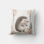 Minimalistische Boho Hedgehog Bossen kwekerij Kind Kussen (Voorkant)
