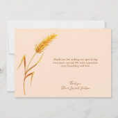 Minimalistische Boho Herfst Bloemenbruiloft Bedankkaart (Achterkant)