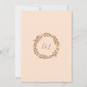 Minimalistische Boho Herfst Bloemenbruiloft Kaart (Achterkant)