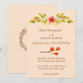 Minimalistische Boho Herfst Bloemenbruiloft Kaart (Voorkant / Achterkant)