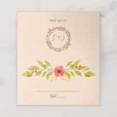 Minimalistische Boho Herfst Bloemenbruiloft Plaatskaartje (Buitenkant ongevouwen)