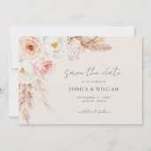 Minimalistische Boho-herfst bloemige bruiloft Save The Date (Voorkant)